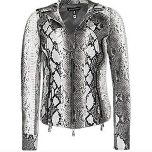 Affliction Faux Leather Snakeskin Moto Jacket Sz M